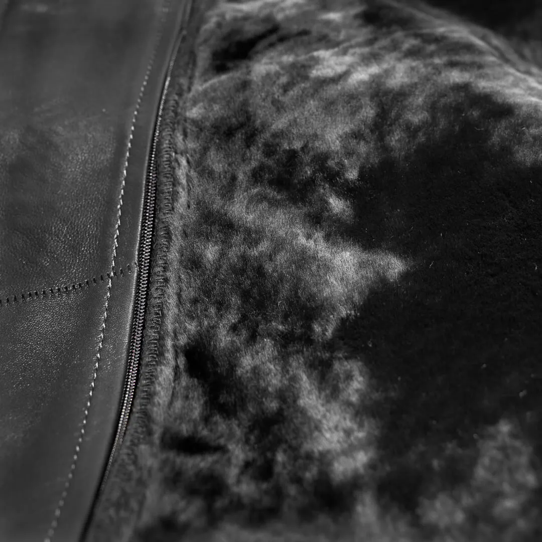 Python Leather Flight Jacket