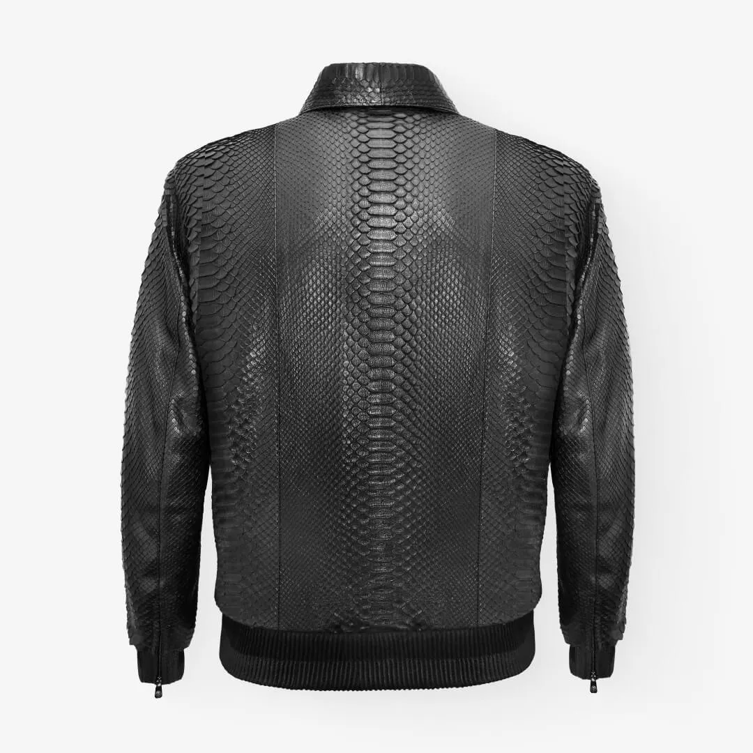 Python Leather Flight Jacket