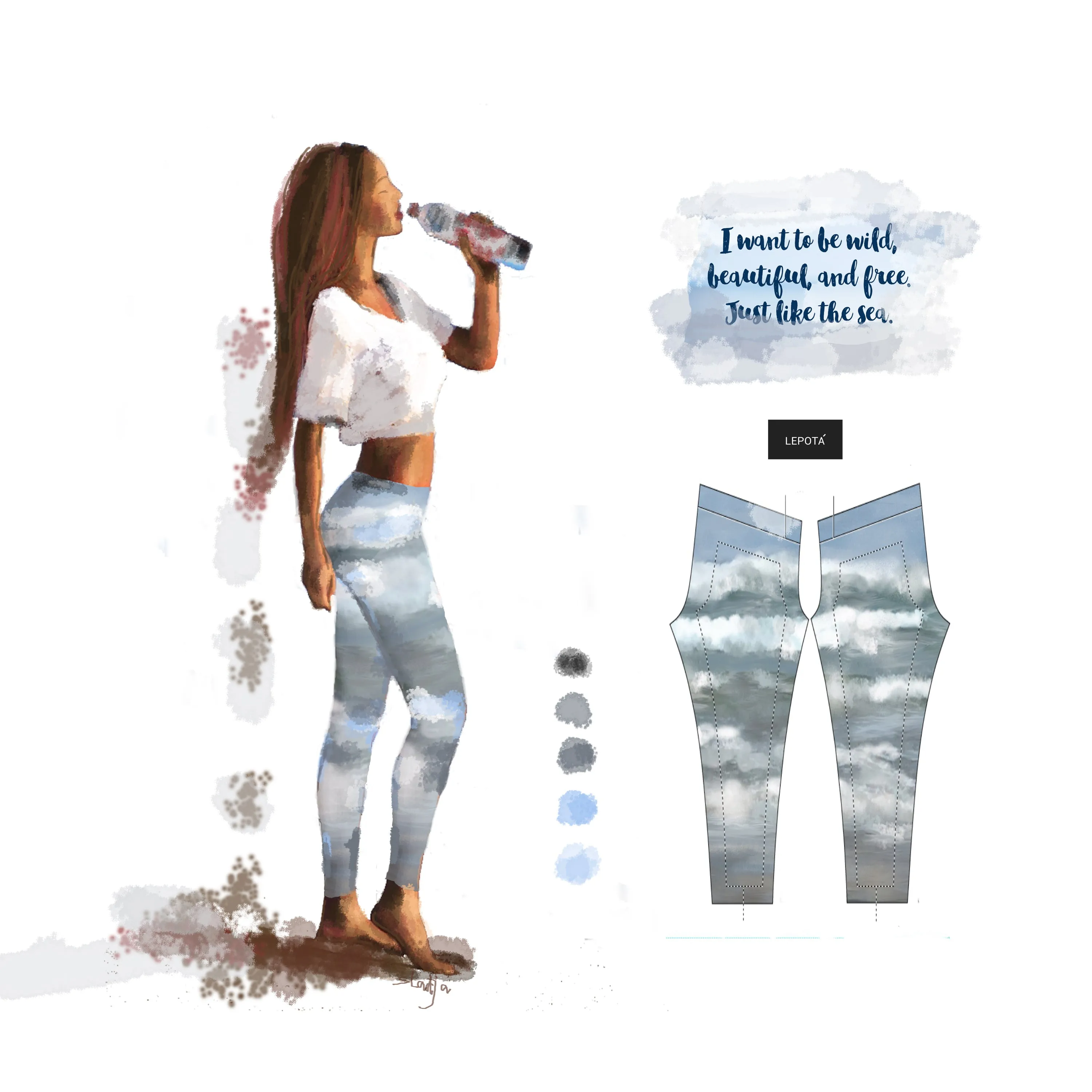 "Life is a beach" low waist Leggings