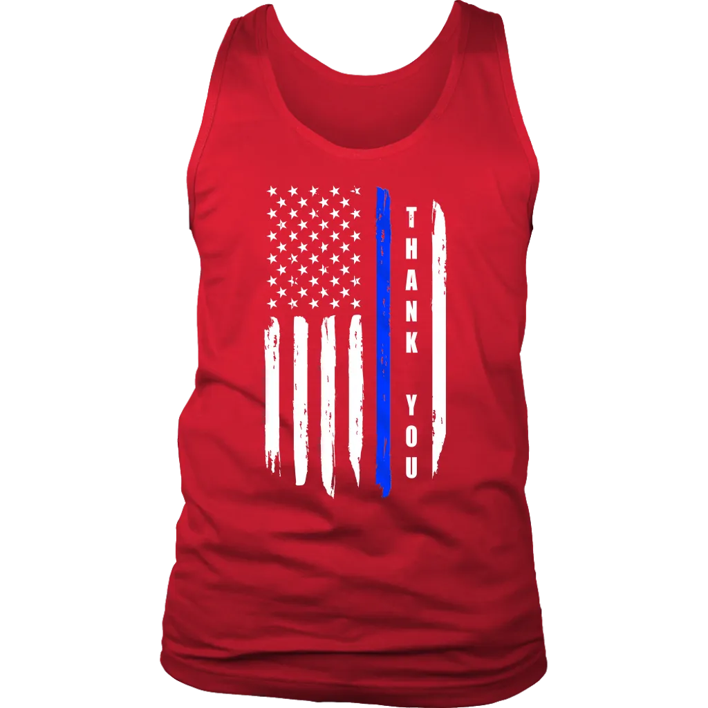 "Thank you" - Thin Blue Line Flag Tank tops