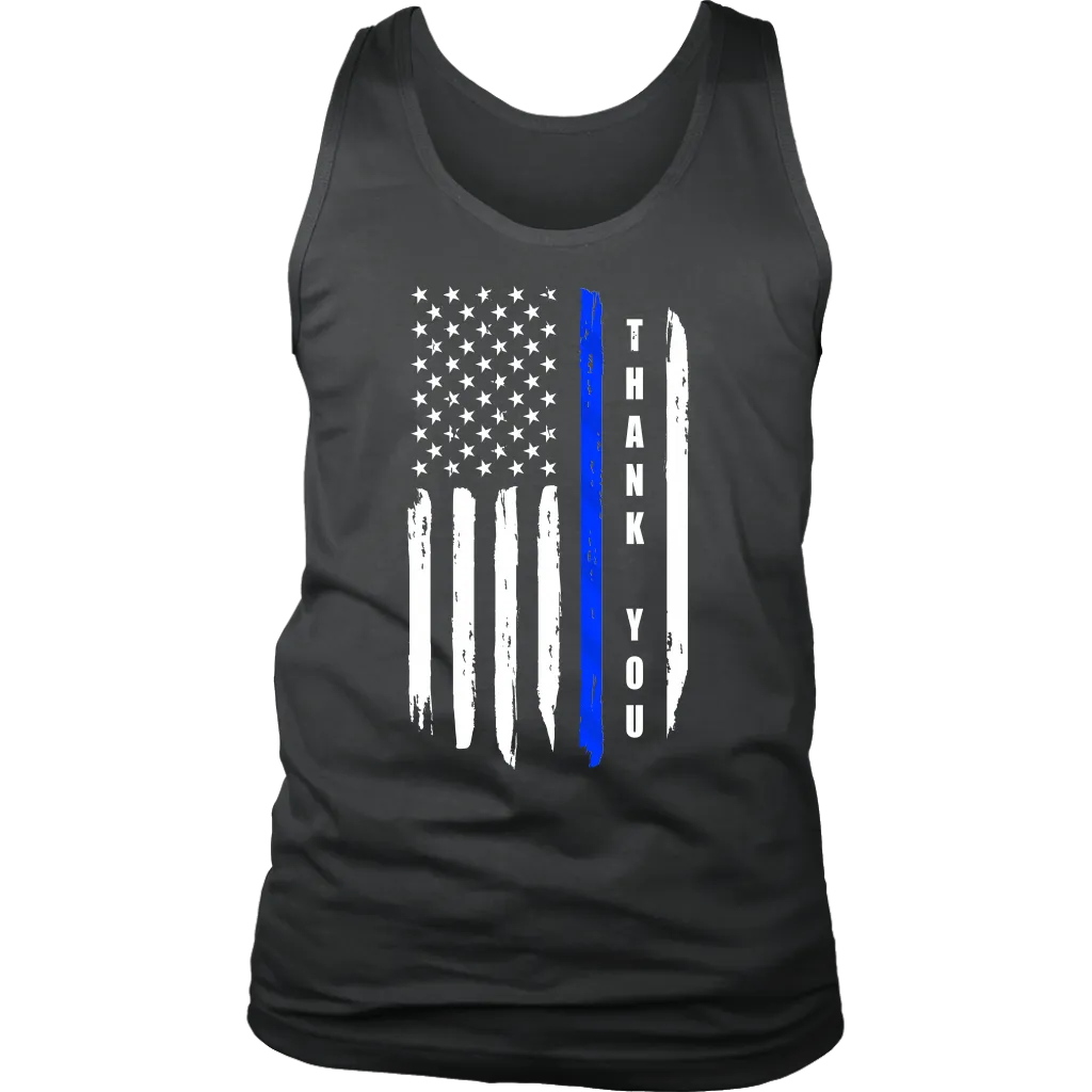 "Thank you" - Thin Blue Line Flag Tank tops