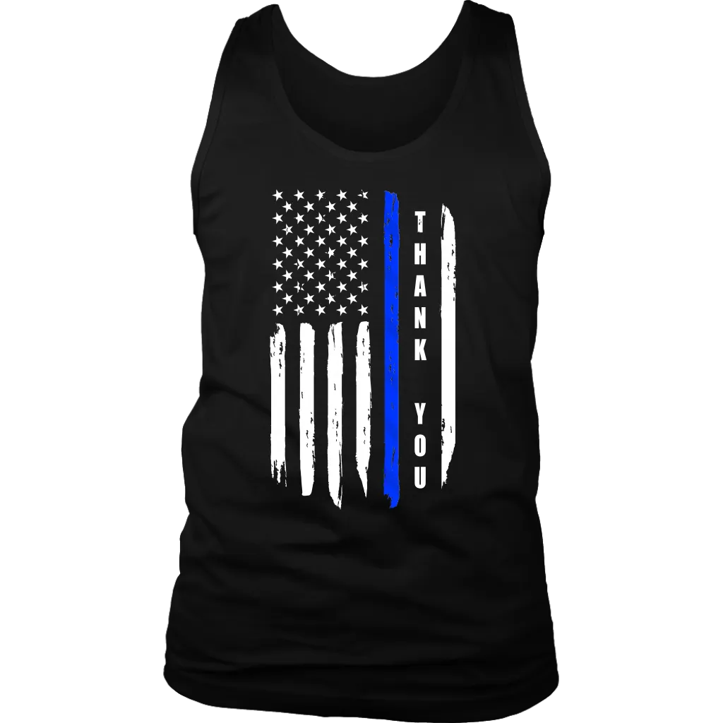 "Thank you" - Thin Blue Line Flag Tank tops