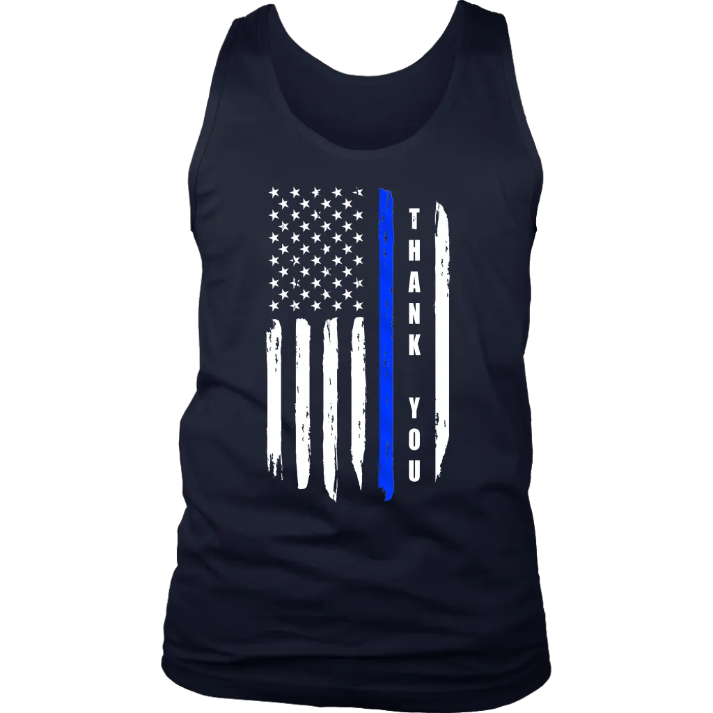 "Thank you" - Thin Blue Line Flag Tank tops