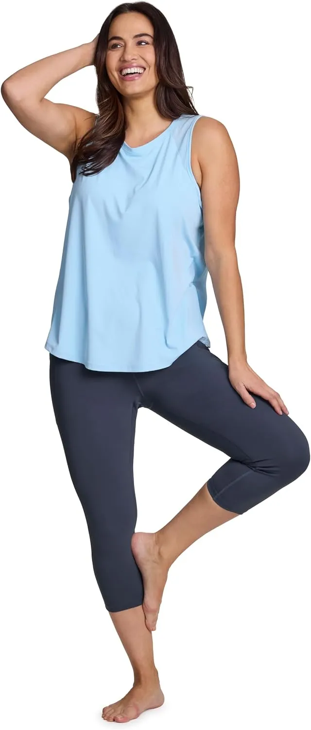 RBX Activewear Plus Size Legging for Women in Capri Length High Waist Squat Proof Running Yoga Pants with Pockets