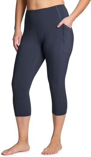 RBX Activewear Plus Size Legging for Women in Capri Length High Waist Squat Proof Running Yoga Pants with Pockets