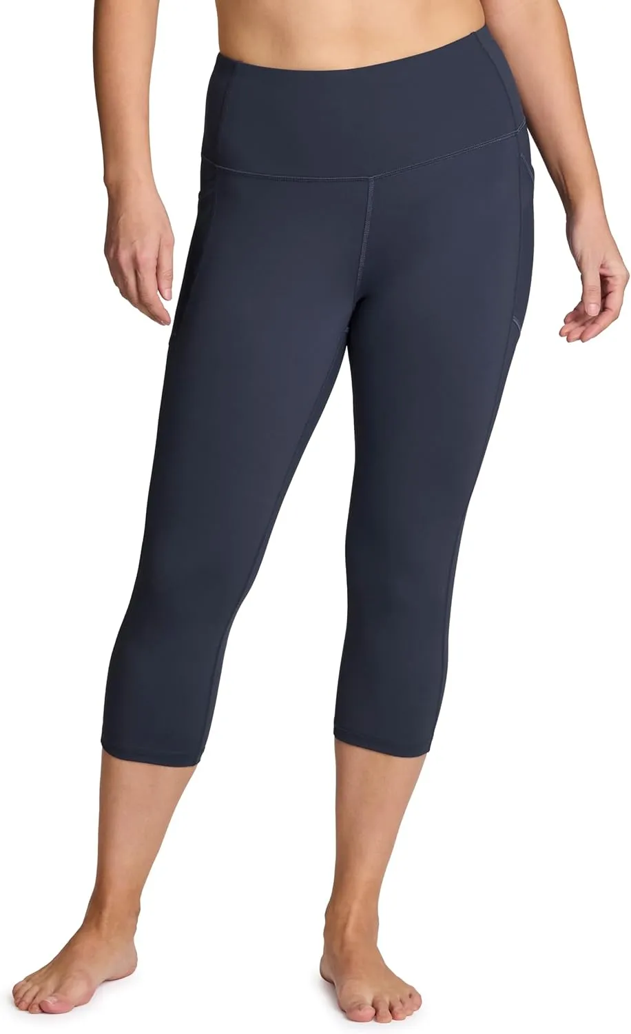 RBX Activewear Plus Size Legging for Women in Capri Length High Waist Squat Proof Running Yoga Pants with Pockets