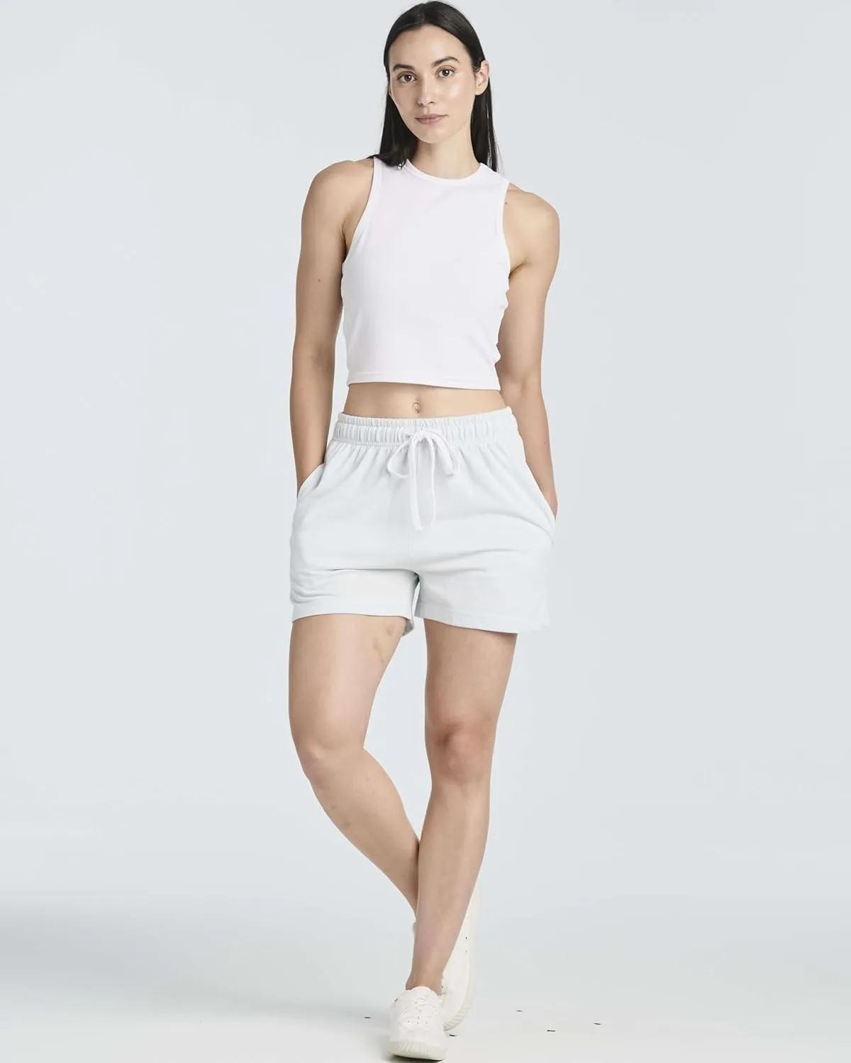 Real Essentials 3 Pack: Womens Cotton French Terry Shorts Pockets - Casual Athletic Lounge (Available in Plus)