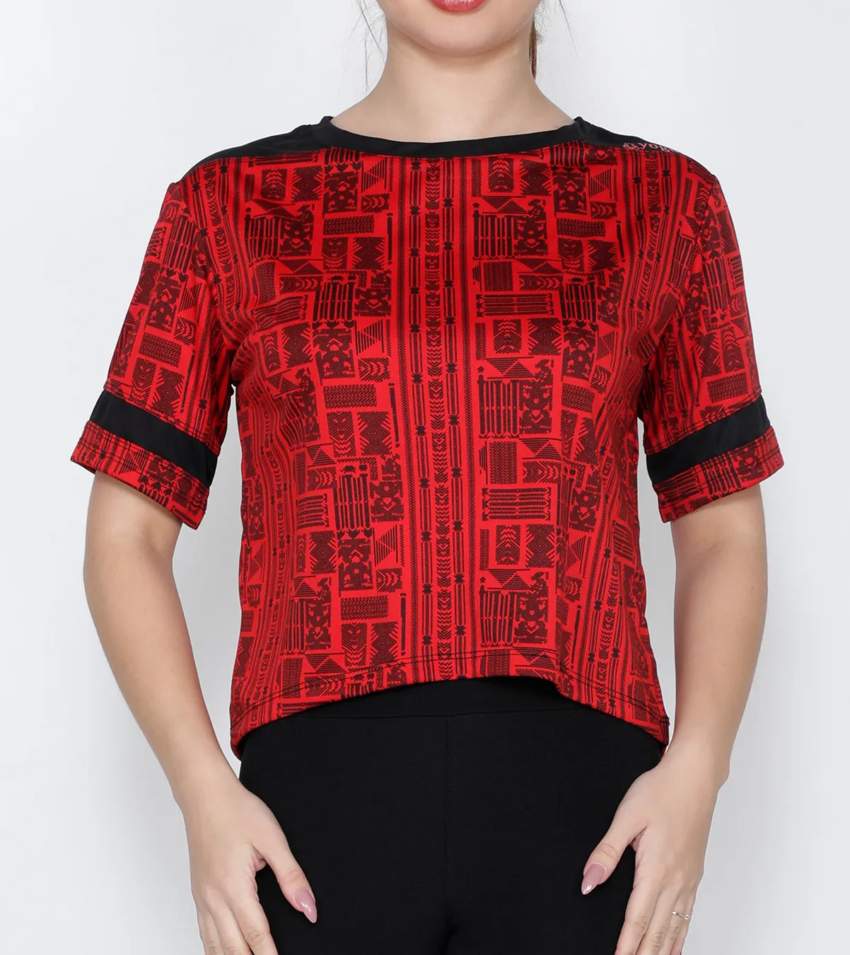 Red Aztec Crop Top