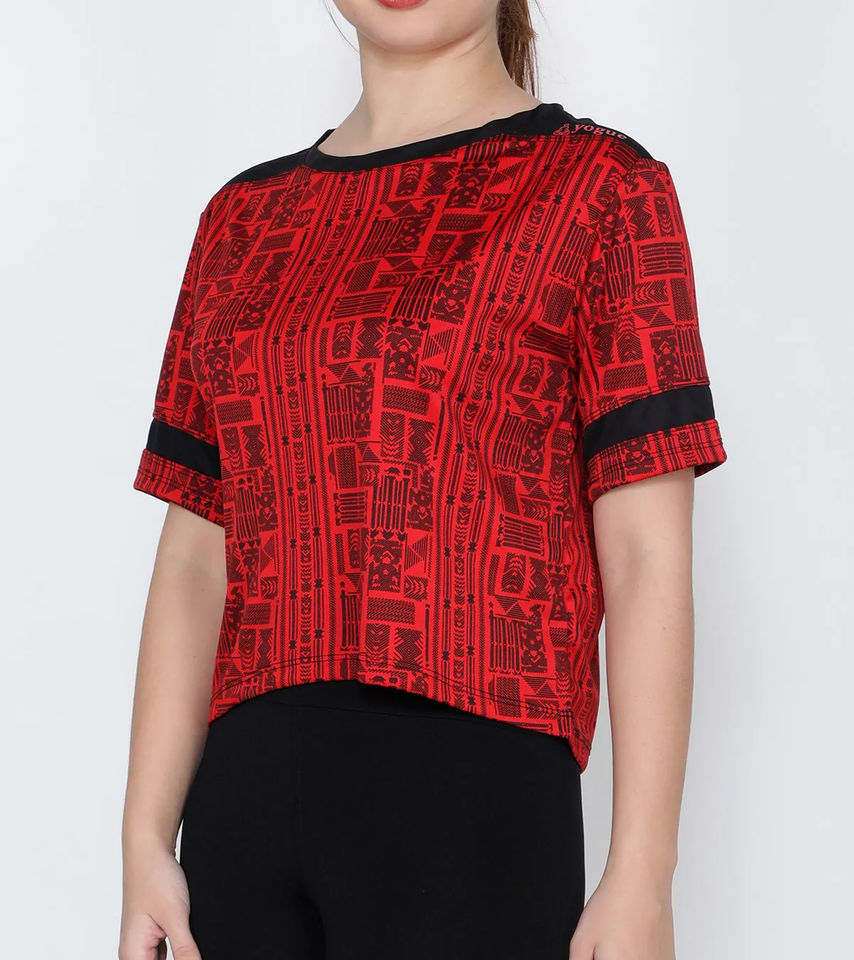 Red Aztec Crop Top