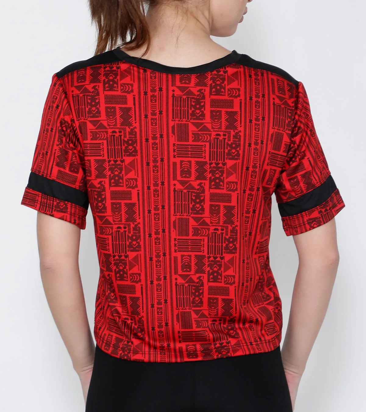 Red Aztec Crop Top