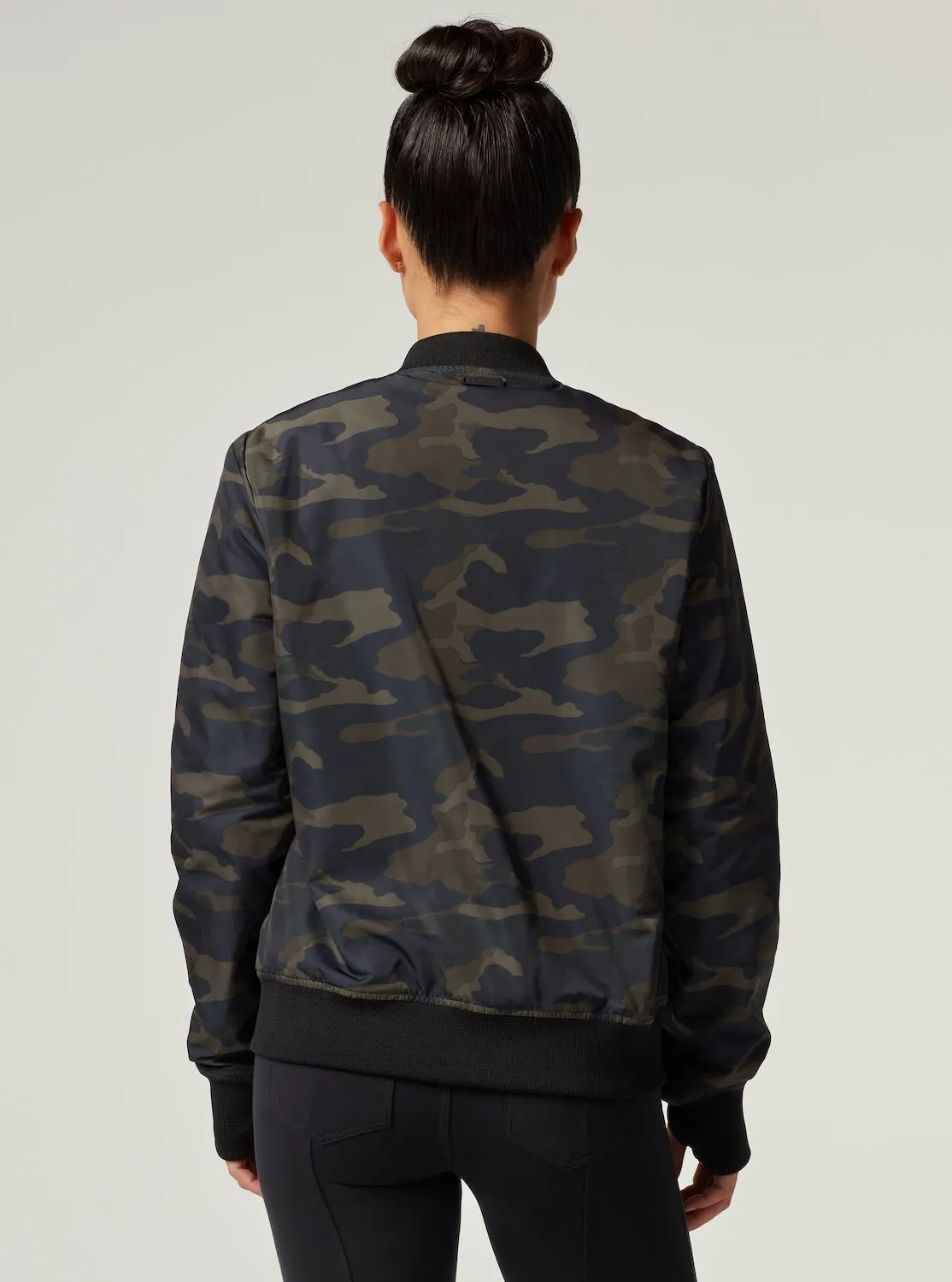 Reversible Bomber Jacket, Camo/Black