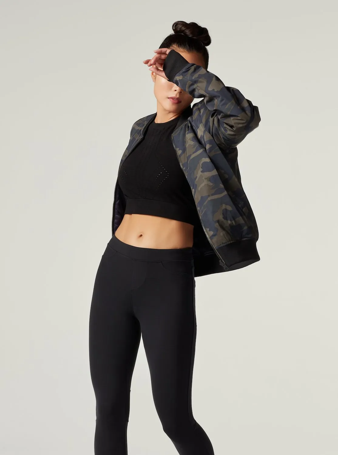 Reversible Bomber Jacket, Camo/Black