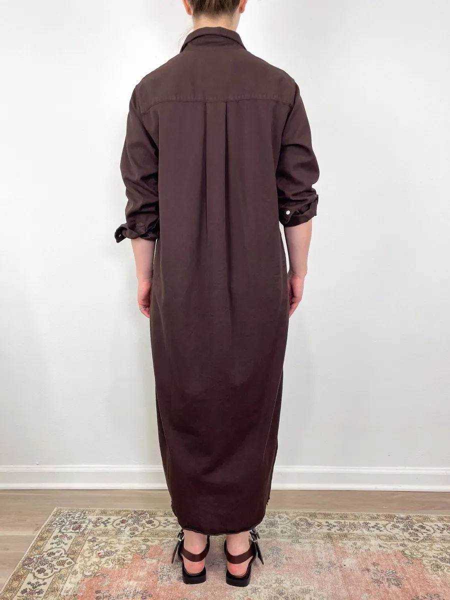 Rory Maxi Shirtdress in Espresso