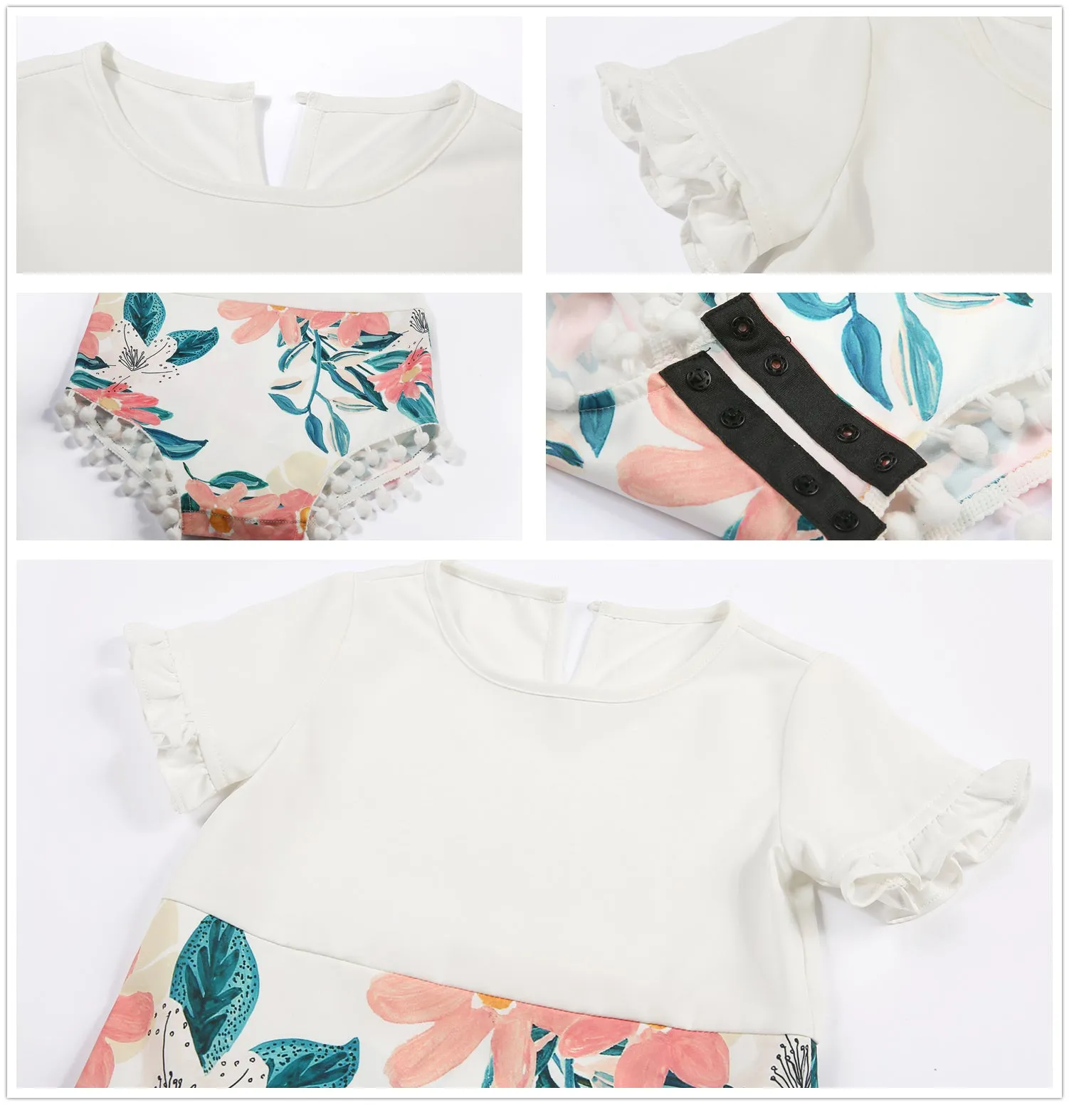Ruffle Floral Sleeveless Matching Midi Sling Chiffon Dresses