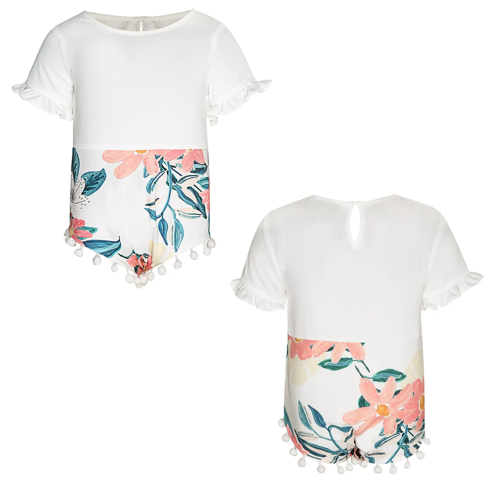 Ruffle Floral Sleeveless Matching Midi Sling Chiffon Dresses