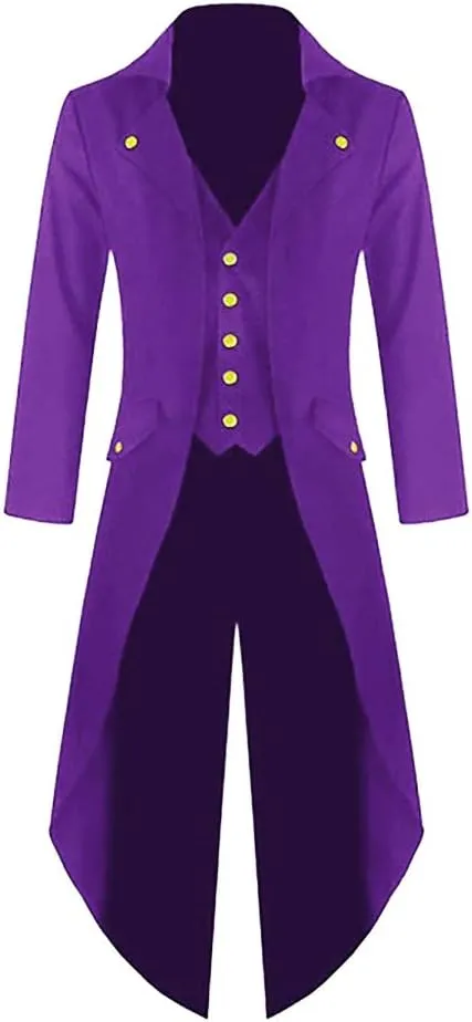 Runcati Mens Steampunk Victorian Jacket Gothic Tailcoat Costume Vintage Tuxedo Viking Renaissance Pirate Halloween Coats