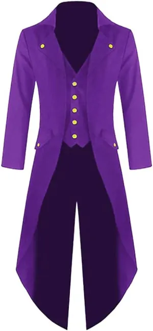Runcati Mens Steampunk Victorian Jacket Gothic Tailcoat Costume Vintage Tuxedo Viking Renaissance Pirate Halloween Coats