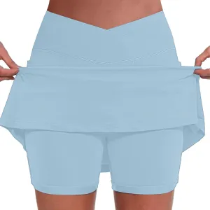 Skorts for Women with Pockets High Waist Tummy Control Womens Yoga Shorts Casual Athletic Tennis Mini Short Skirts