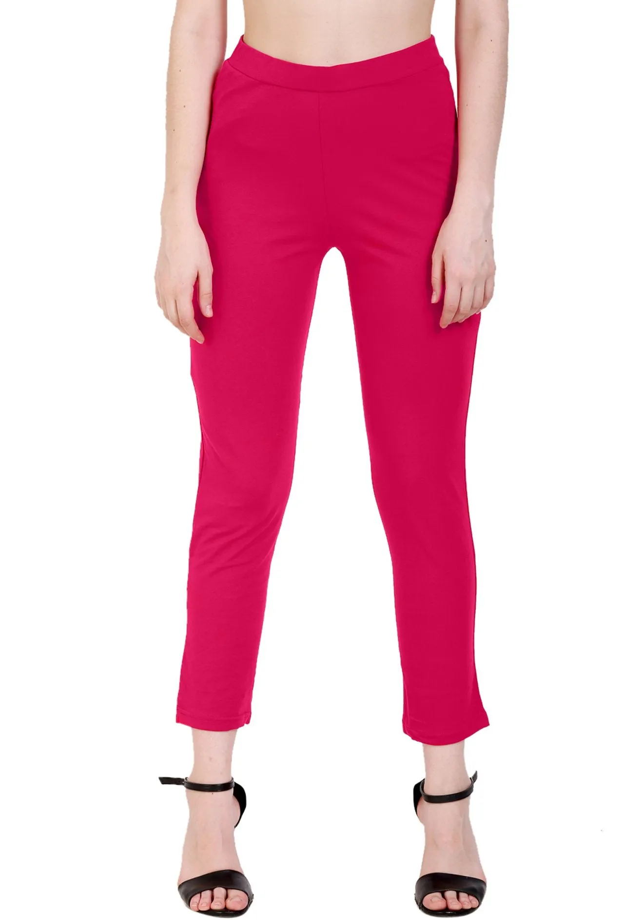 Sona Women's/Girl's International Soft  Cotton Regular Fit Straight Pants/Trouser-Red