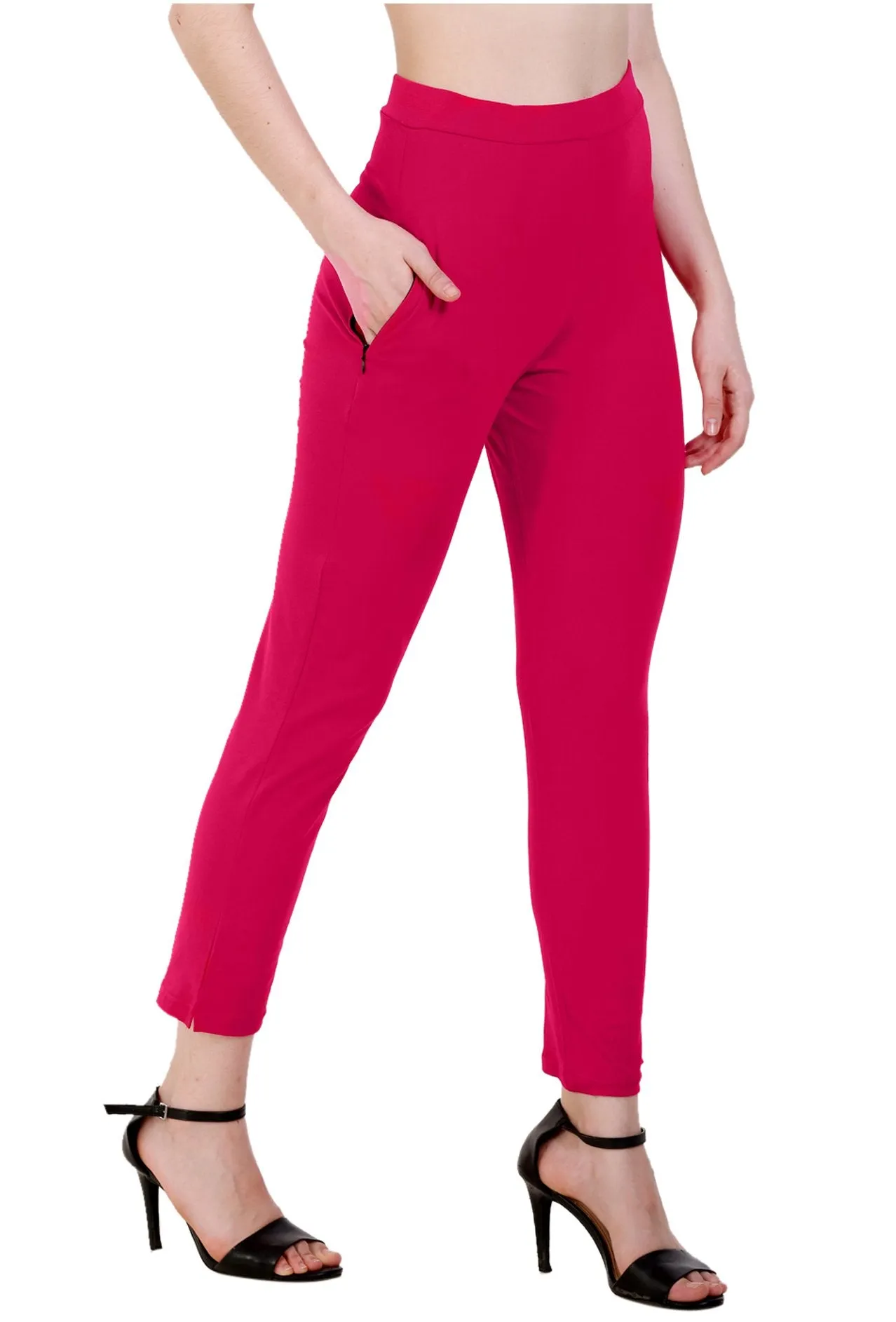 Sona Women's/Girl's International Soft  Cotton Regular Fit Straight Pants/Trouser-Red