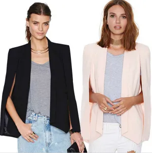 Split Sleeves Cape Suit Blazer Coat
