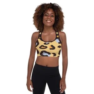 'Strange Leopard' padded sports bra