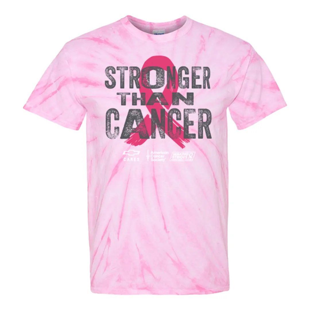 Stronger Than Cancer Cyclone Pinwheel Tie-Dyed Pink T-Shirt