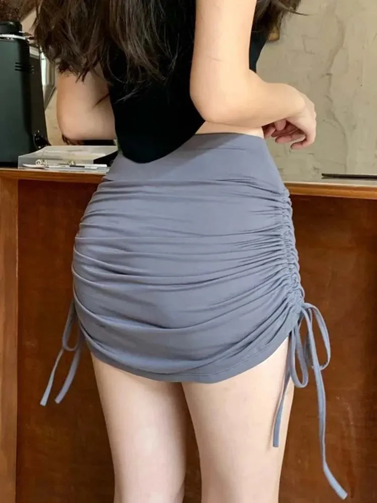 Summer Autumn Thread Elastic Mini Skirt