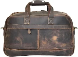 Travel Duffel For Men Waterproof Oversized Weekender Bag With Genuine Leather Handles Carry On Duffle Bag