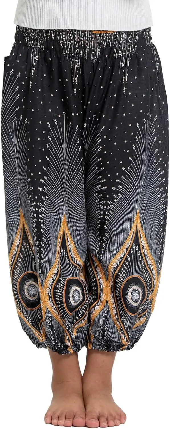 Unisex Little Kids Yoga Trousers Bohemian Beach Pants Baggy Harem Activewear for Boys and Girls Age 3-10