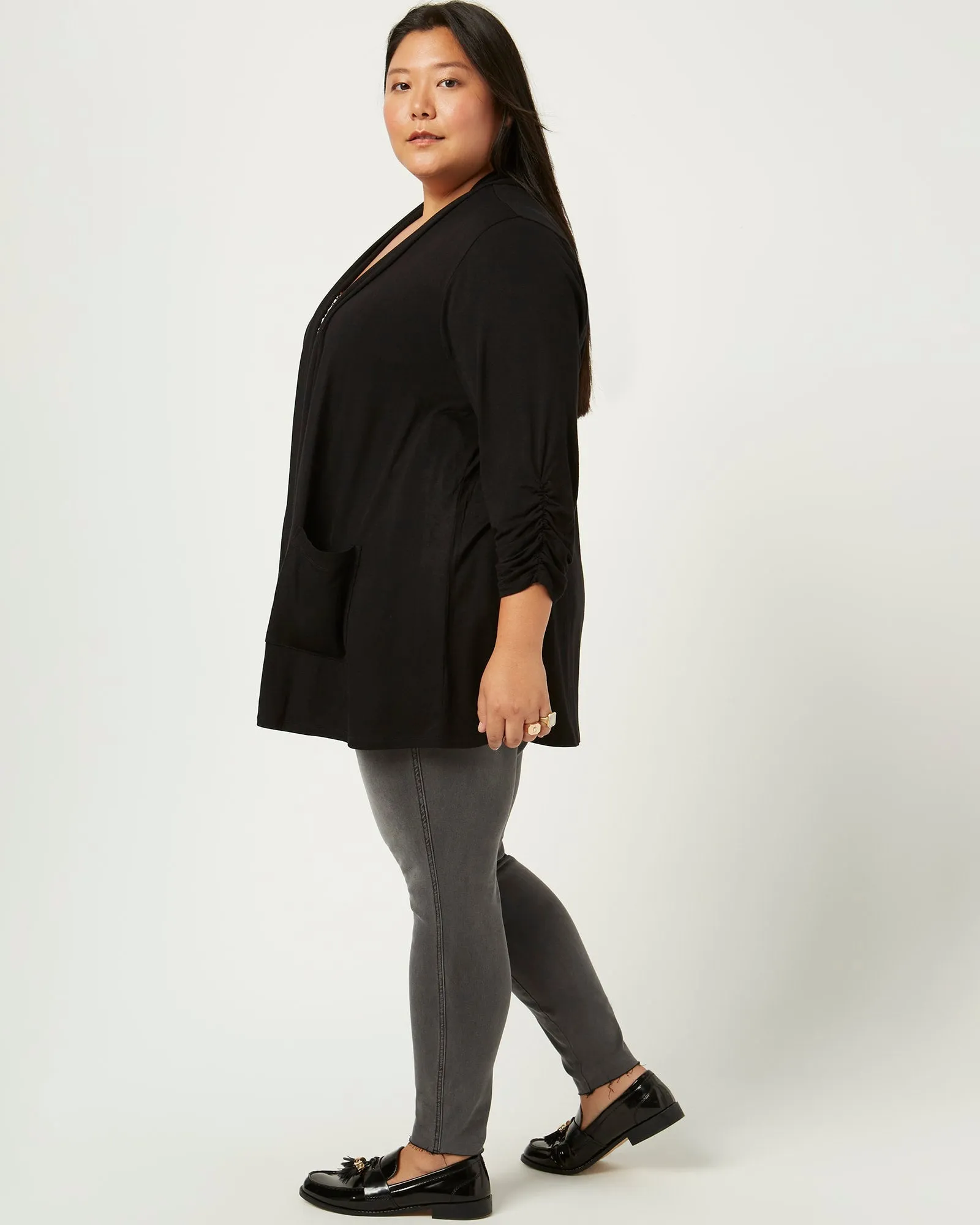 Valerie Short Sleeve Cardigan | Black