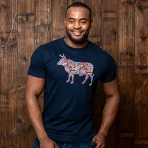 Vibrant Flora Nguni Crew Tee Midnight