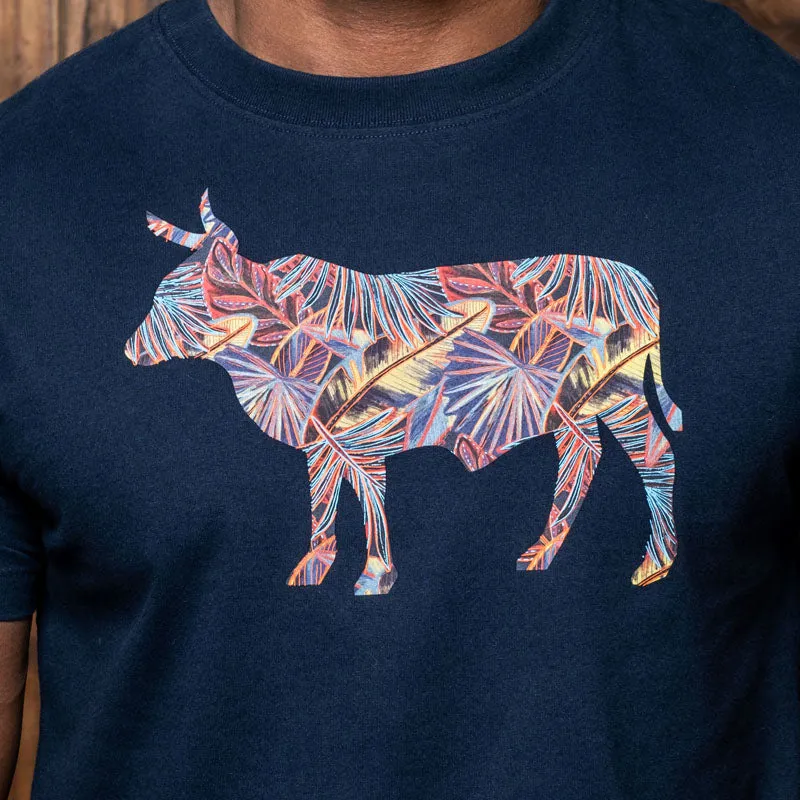 Vibrant Flora Nguni Crew Tee Midnight