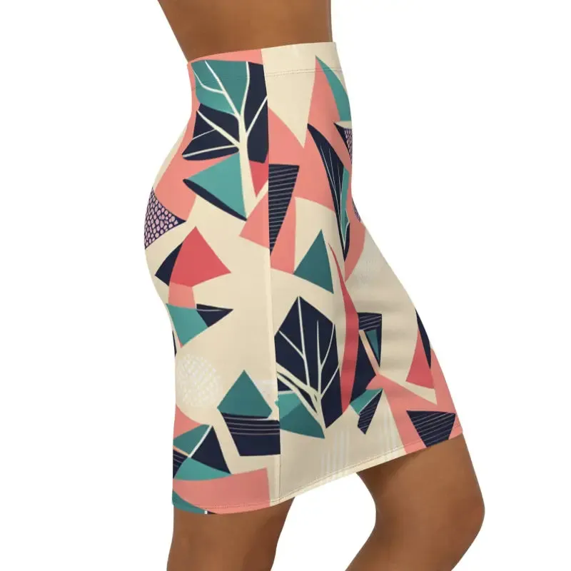 Vibrant Pastel Abstract Womens Mini Skirt