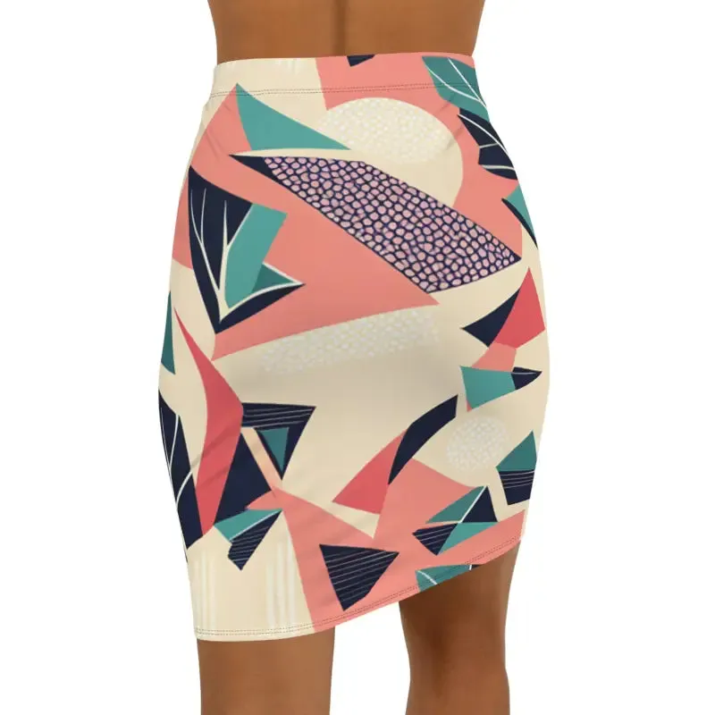 Vibrant Pastel Abstract Womens Mini Skirt