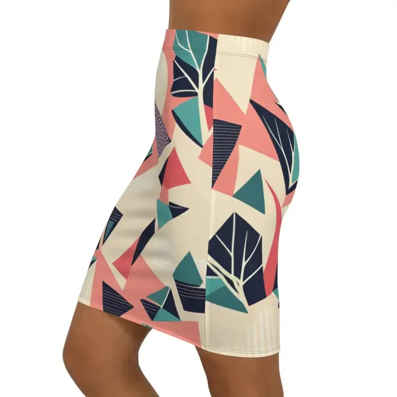 Vibrant Pastel Abstract Womens Mini Skirt