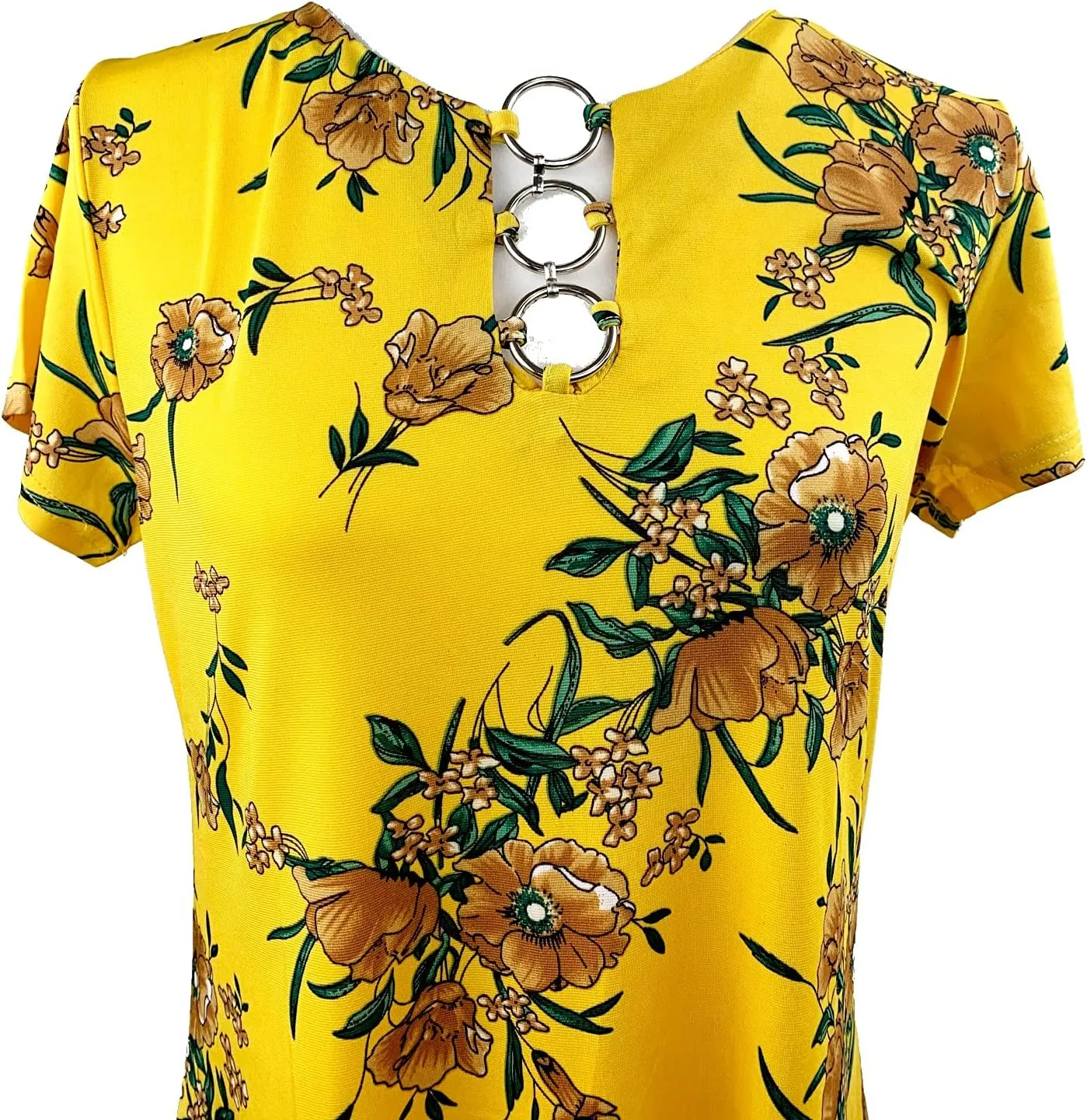 Vibrant V-Neck Knee Length Dress - Assorted Styles Plus & Regular Sizes