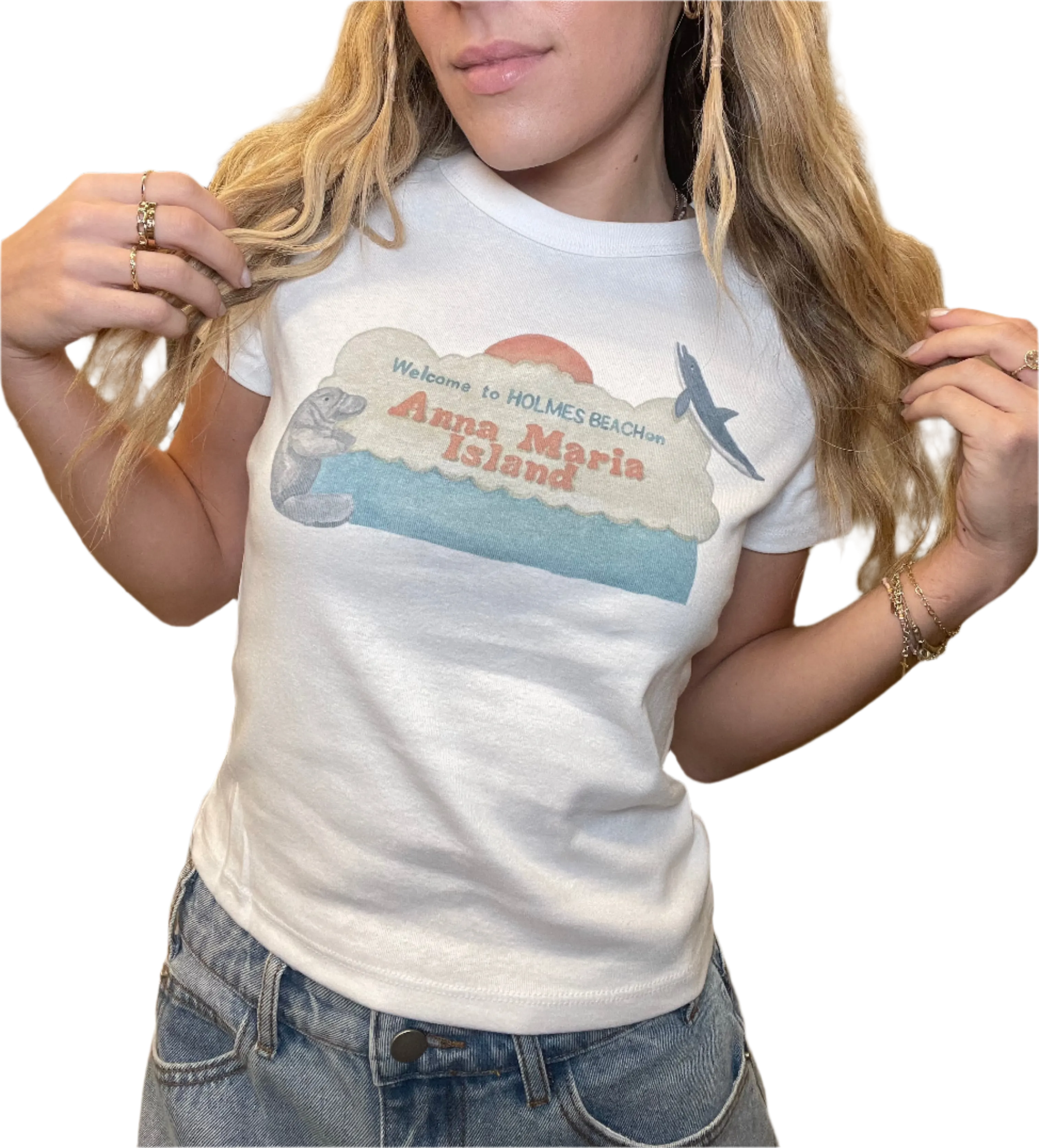 Welcome to Holmes Beach AnnaBPaints Fitted Tee