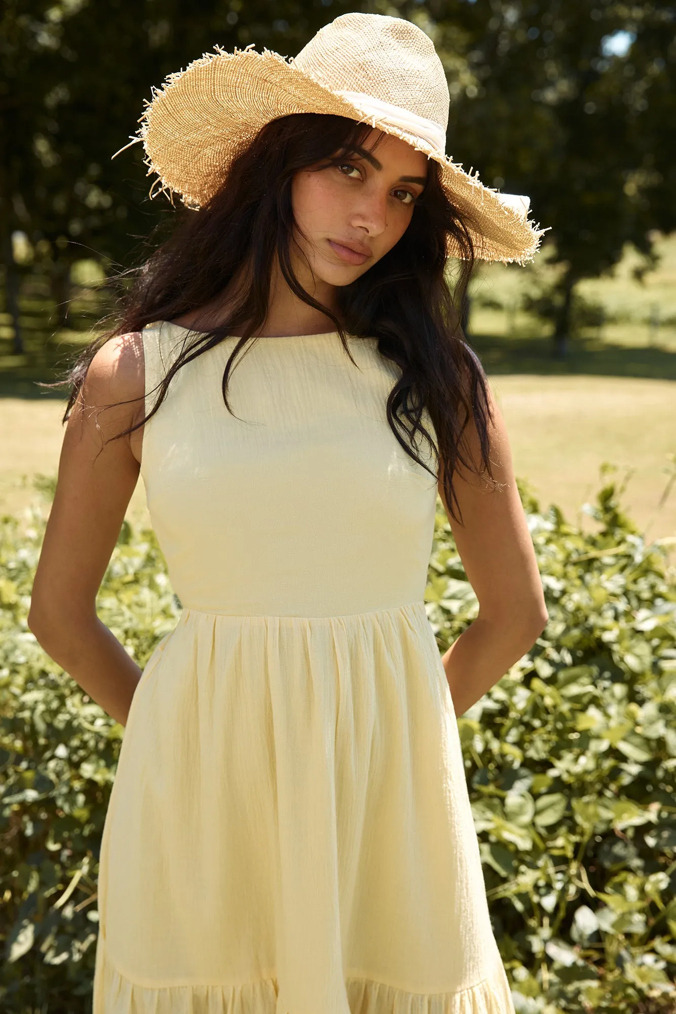 With The Wind Midi Dress Yellow