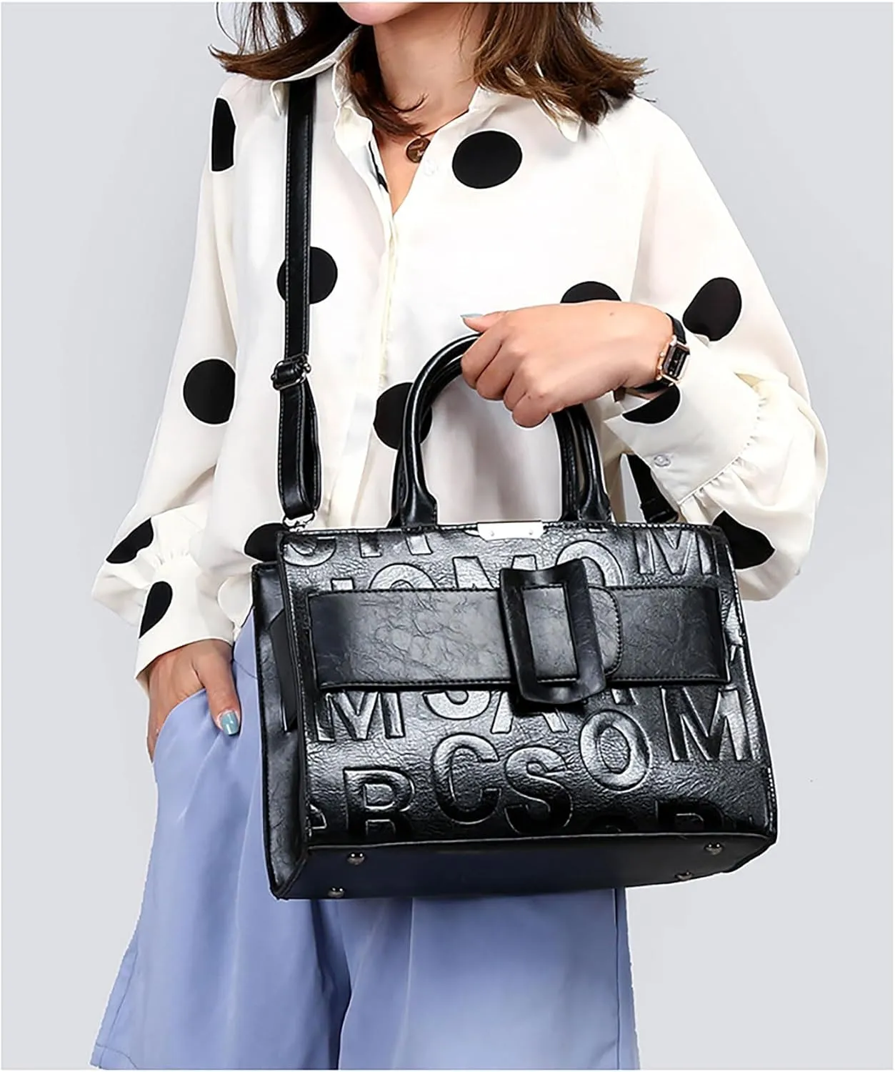 Women Tote Bag PU Leather Classy Briefcase for Work Waterproof Handbag Professional Shoulder Bag Women Business Office Bag