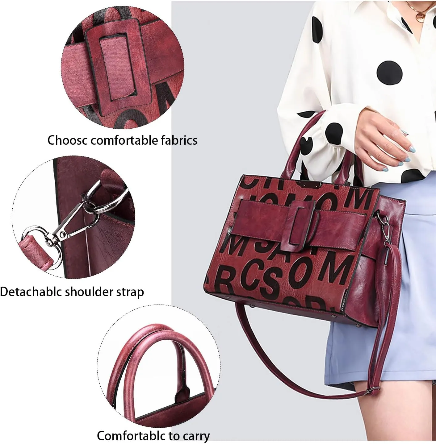 Women Tote Bag PU Leather Classy Briefcase for Work Waterproof Handbag Professional Shoulder Bag Women Business Office Bag