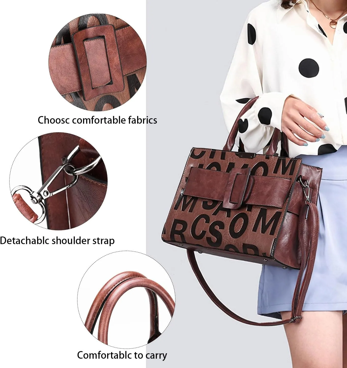 Women Tote Bag PU Leather Classy Briefcase for Work Waterproof Handbag Professional Shoulder Bag Women Business Office Bag