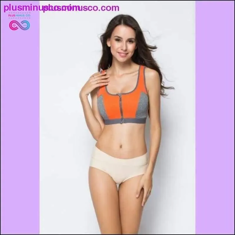 Women Zipper Push Up Sports Bras Shockproof Underwear