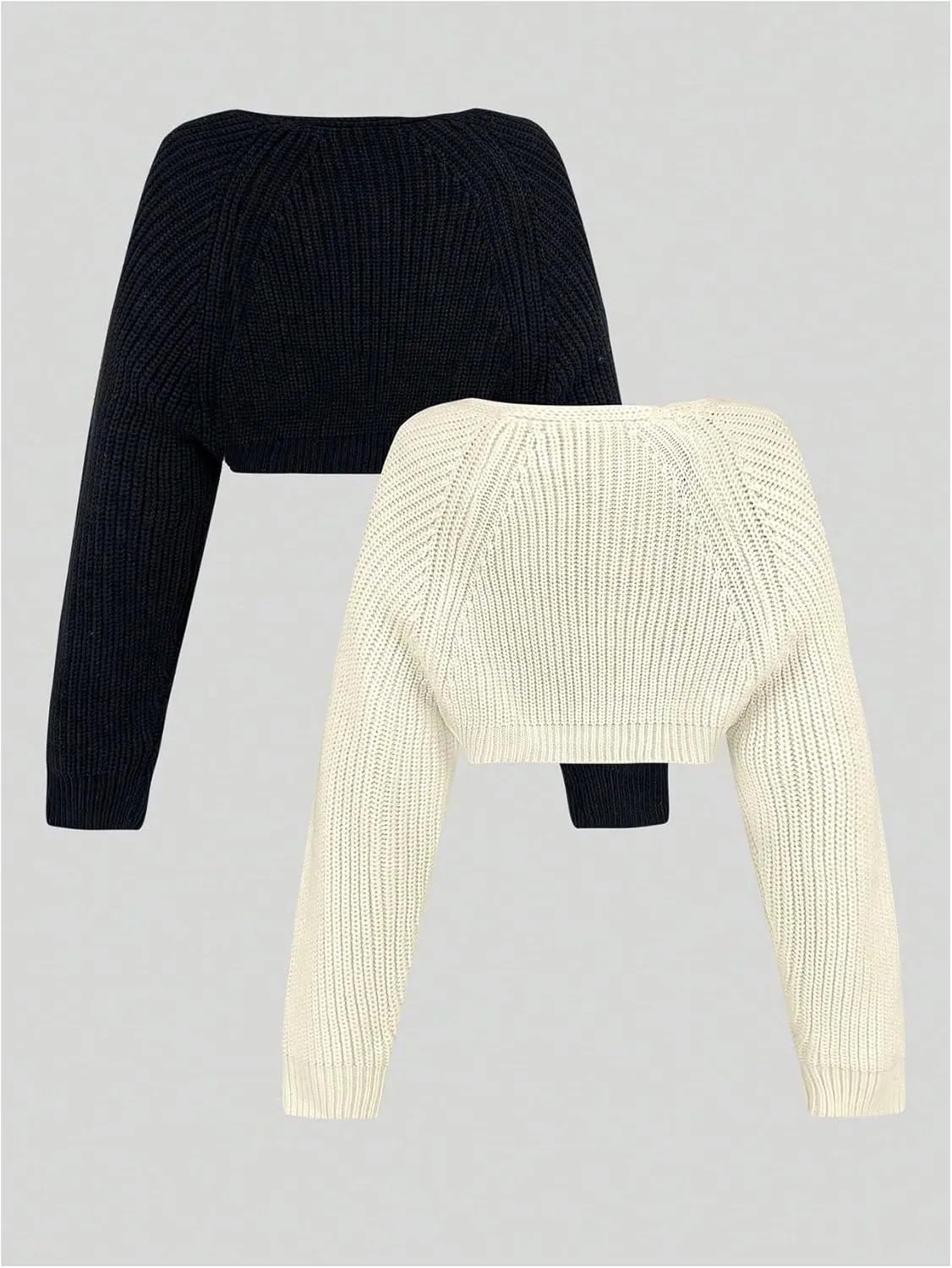 Women's 2 Pack Bolero Shrug Cardigan Long Sleeve Knit Cropped Cardigan Sweater Fall Outfits