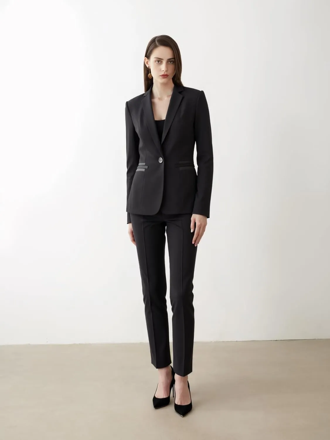 Women's 2 Piece Suit One Button Dressy Blazer Pants Suit Set Business Casual Outfits