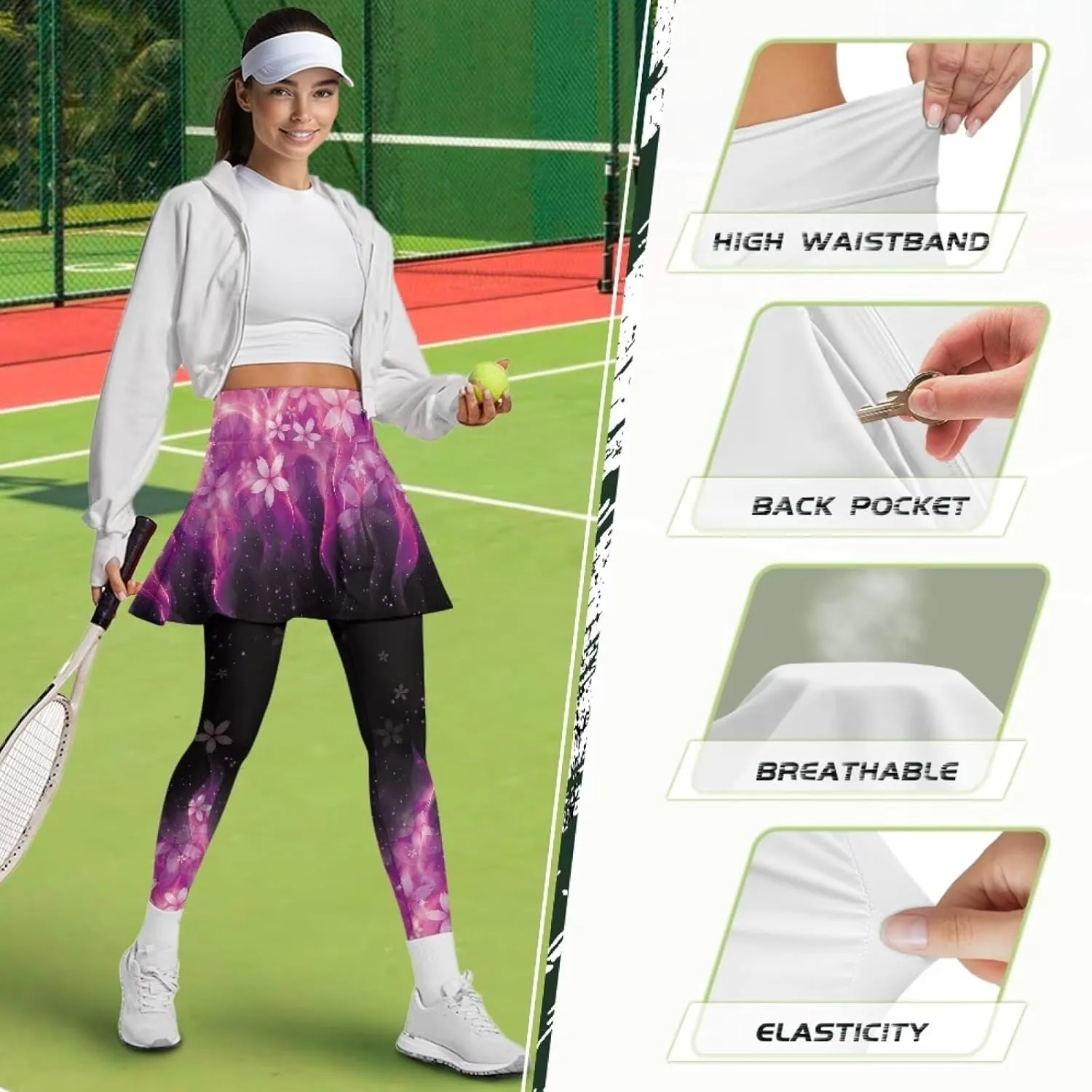 Women's Athletic Skirts with Pockets High Waisted Skirt Yoga Pleated Golf Tennis Skort Activewear for XS-3XL