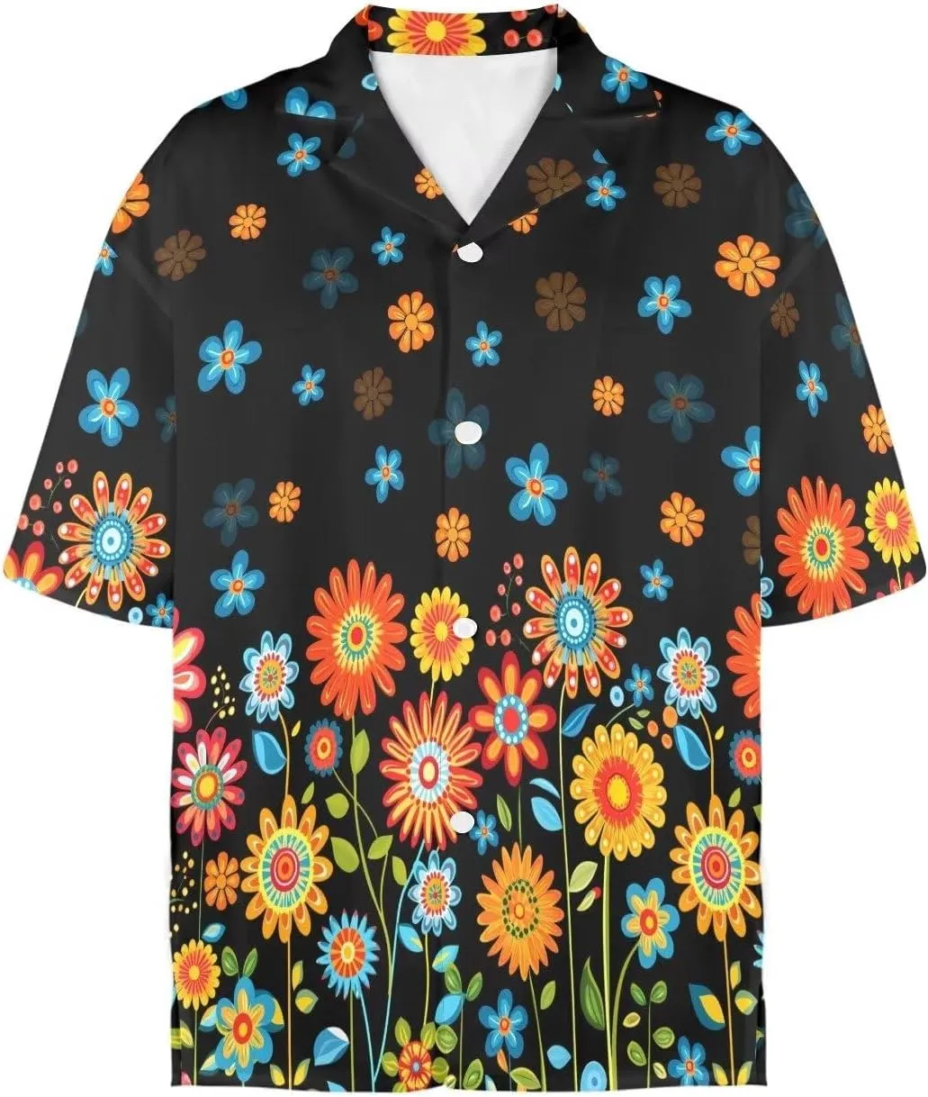 Womens Hawaiian Shirt Button Down Beach Shirts for Women Fashion Summer Tropical T-Shirts Casual Clothes