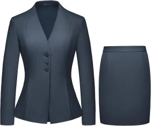 Women's Skirt Suit 2 Piece Set Business Office Suits for Women Dressy Professional Outfits