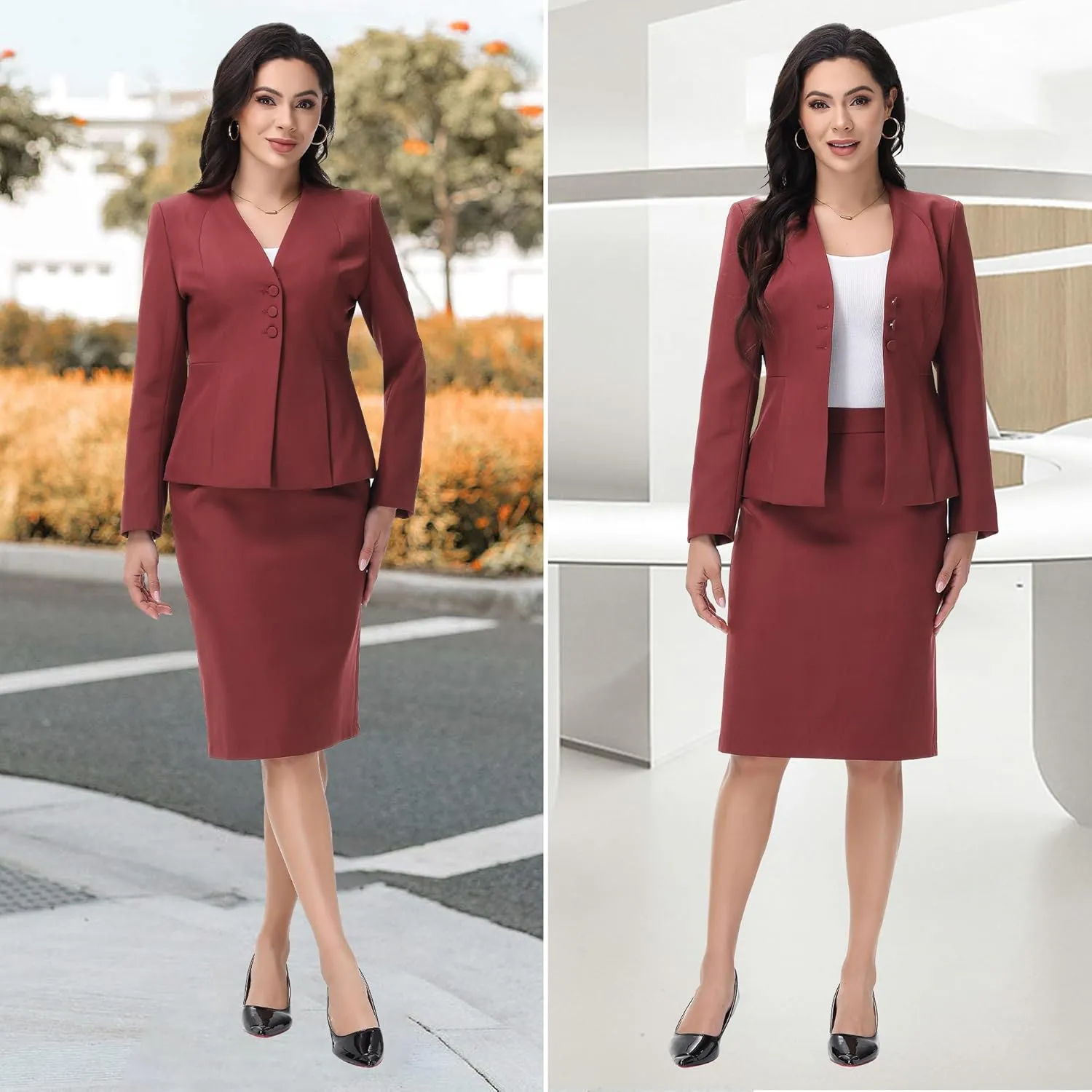 Women's Skirt Suit 2 Piece Set Business Office Suits for Women Dressy Professional Outfits
