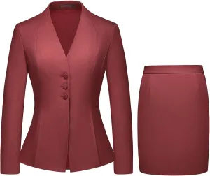 Women's Skirt Suit 2 Piece Set Business Office Suits for Women Dressy Professional Outfits